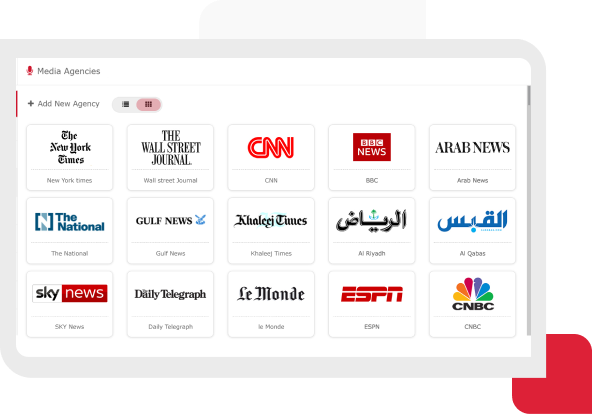 Huge media database that includes names and contact information of some of the worlds biggest media outlets and journalists
