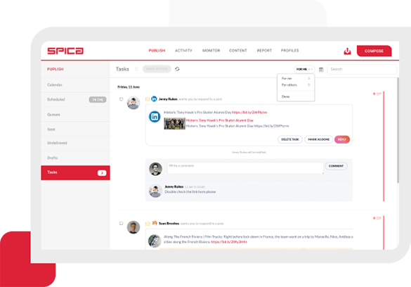 Team Collaboration Environment Image of social media management tool helping users work in a teamwork-friendly environment