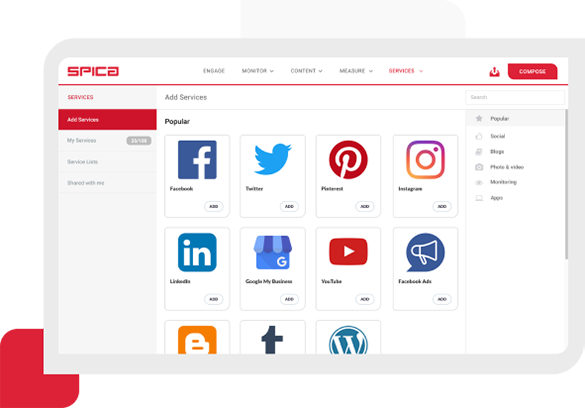 Social Media Management Dashboard Image of a unified social media management dashboard that helps you manage all of your social media accounts and post on all of them